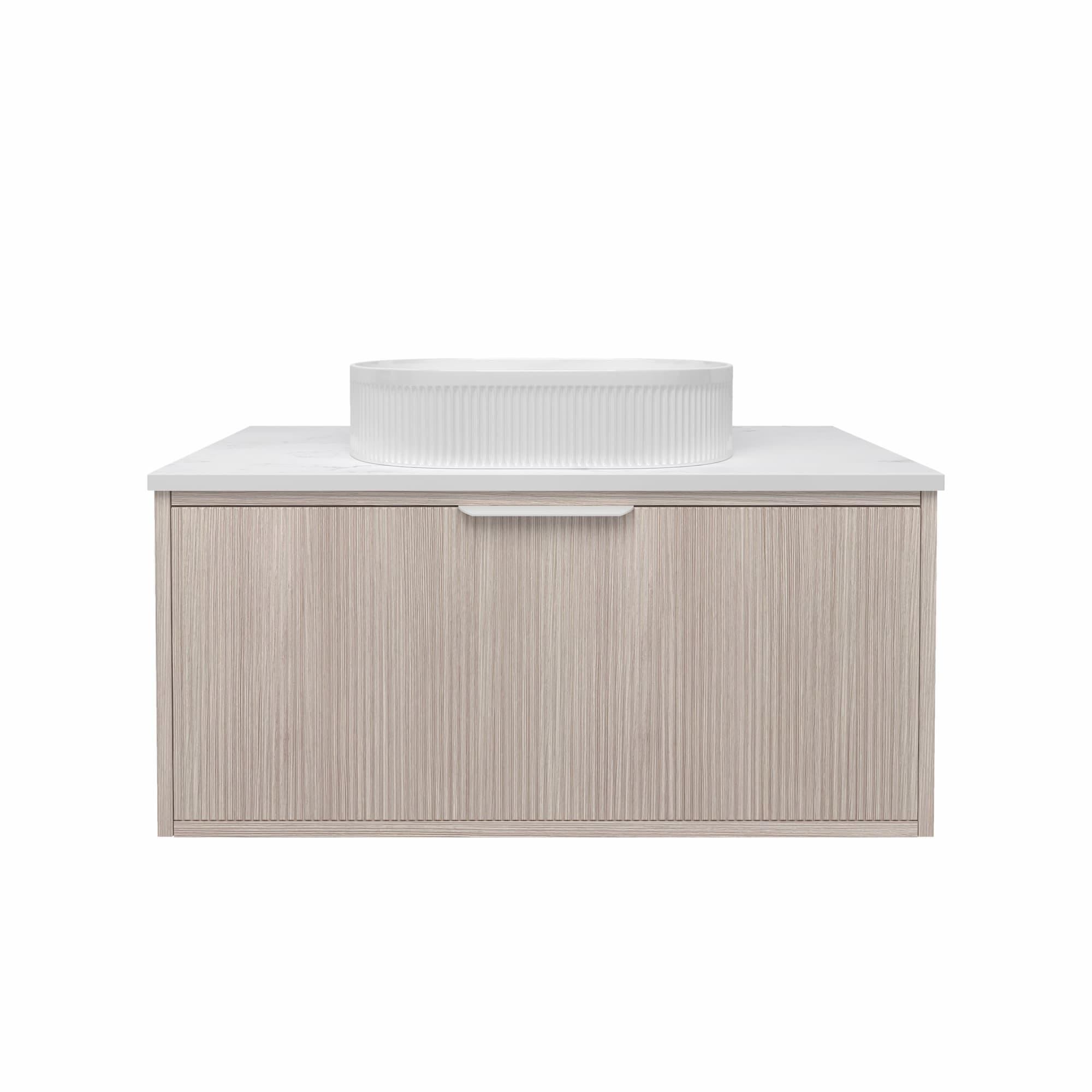 Lukka Kliff Coastal Oak Fluted Wall Hung Bathroom Vanity (600mm - 1500mm)