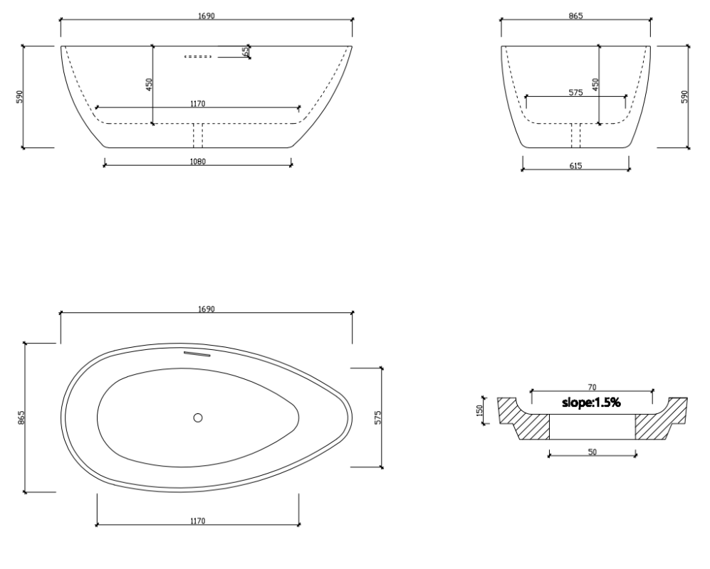 Lukka Nova acrylic bathtub product view 3
