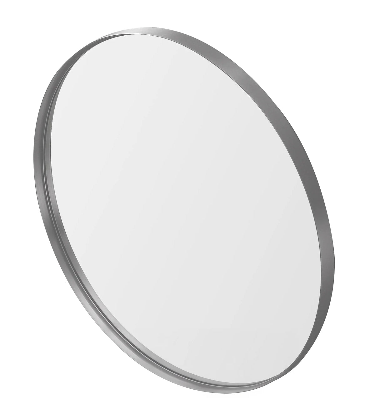 Lukka Orbis framed round bathroom mirror – Orbis Brushed Nickel