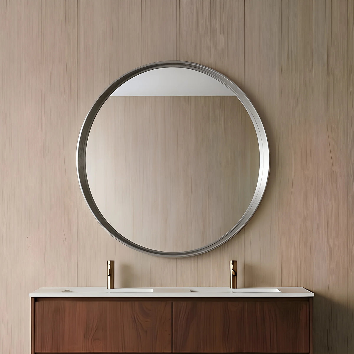 Lukka Orbis framed round bathroom mirror – LK FM900 BN