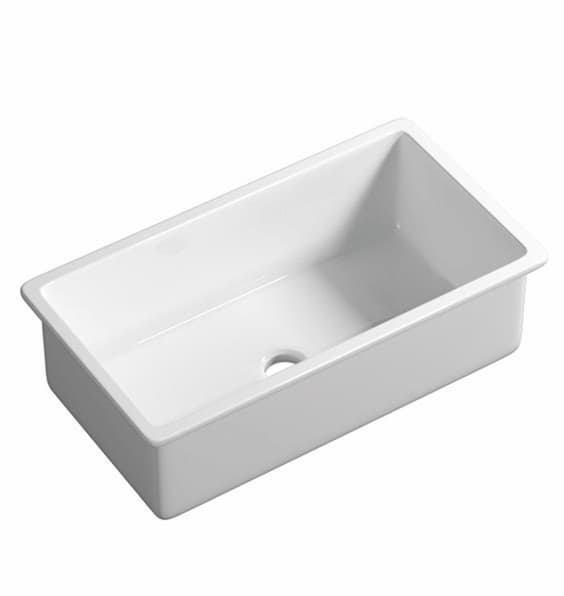 Lukka Procida Fireclay Inset Undermount Sink | Gloss White & Matte Black | 760×459×254mm | Single Bowl