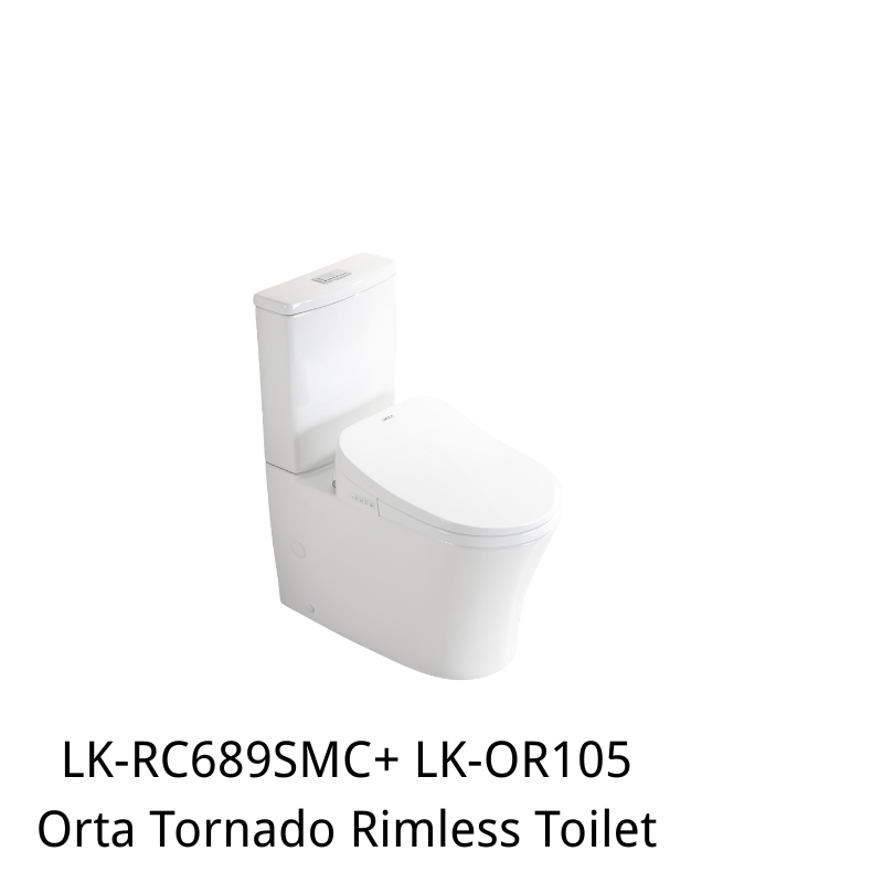 Lukka Rocca smart bidet seat installed on floor mount toilet pan