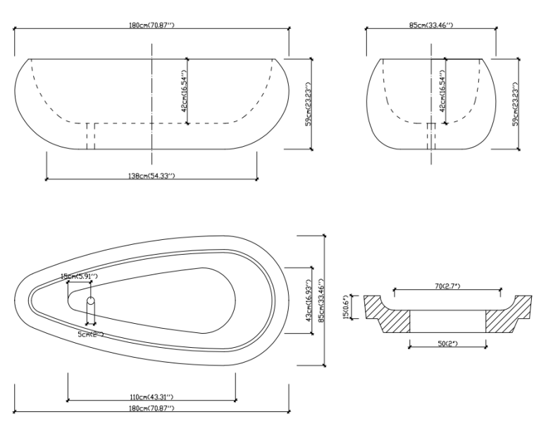 Lukka Voga acrylic bathtub product view 4