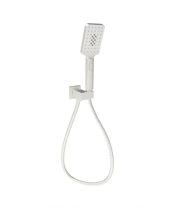 Modern square handheld shower head with hose, chrome finish, Secasa Home bathroom tapware.