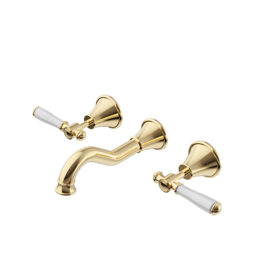 IKON CLASICO Three Piece Ceramic Handle Bath Tap Set | Chrome, Matte Black, Brushed Nickel, Brushed Gold