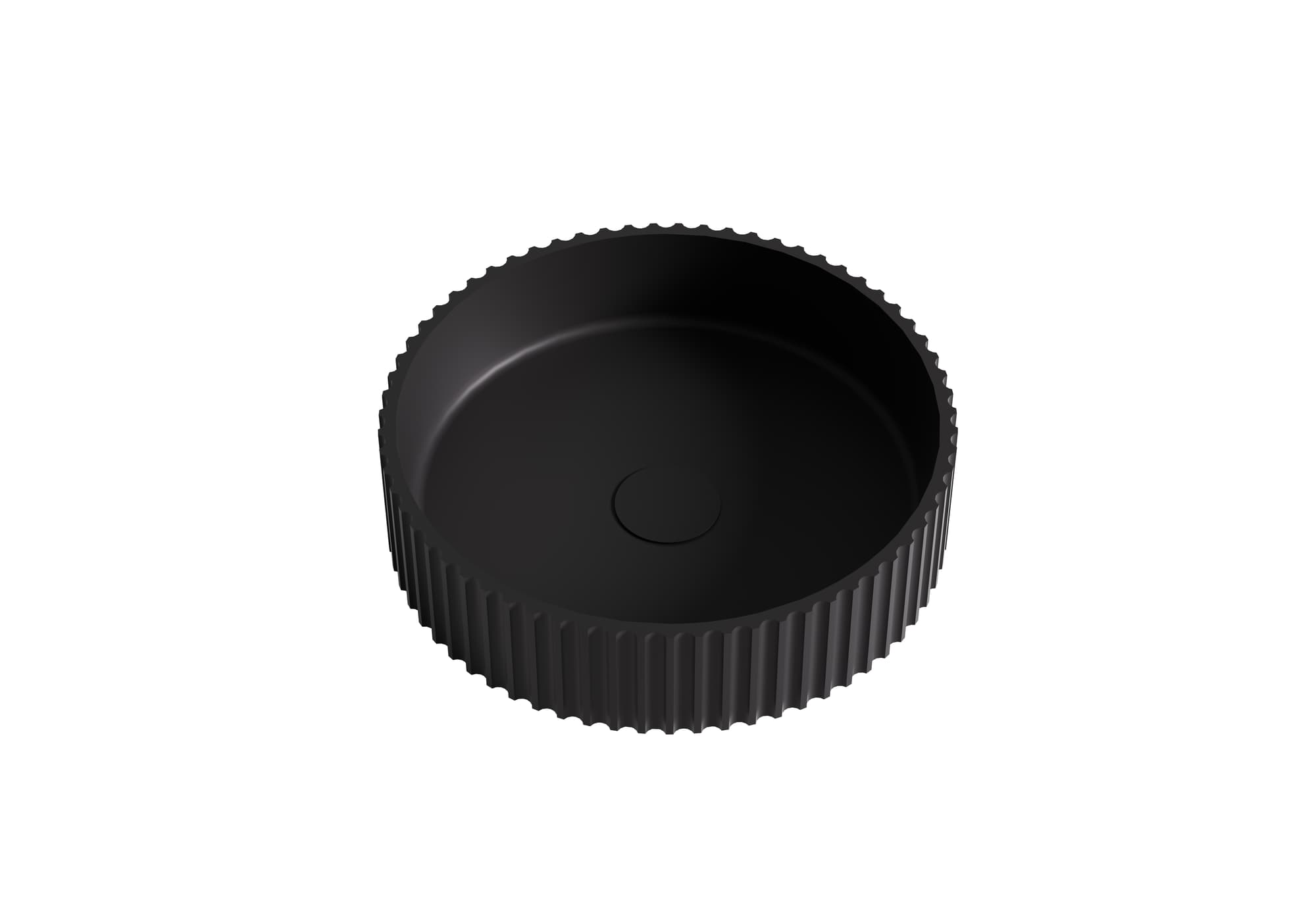 Lukka Olley Fluted Solid Surface Above Counter Basin 400*400*120mm | Gloss White, Matte White, Matte Black