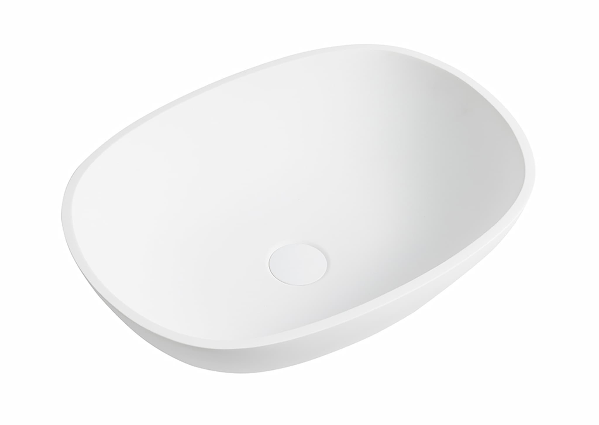 Perry Solid Surface Above Counter Basin in Matt White 550×400×155 mm