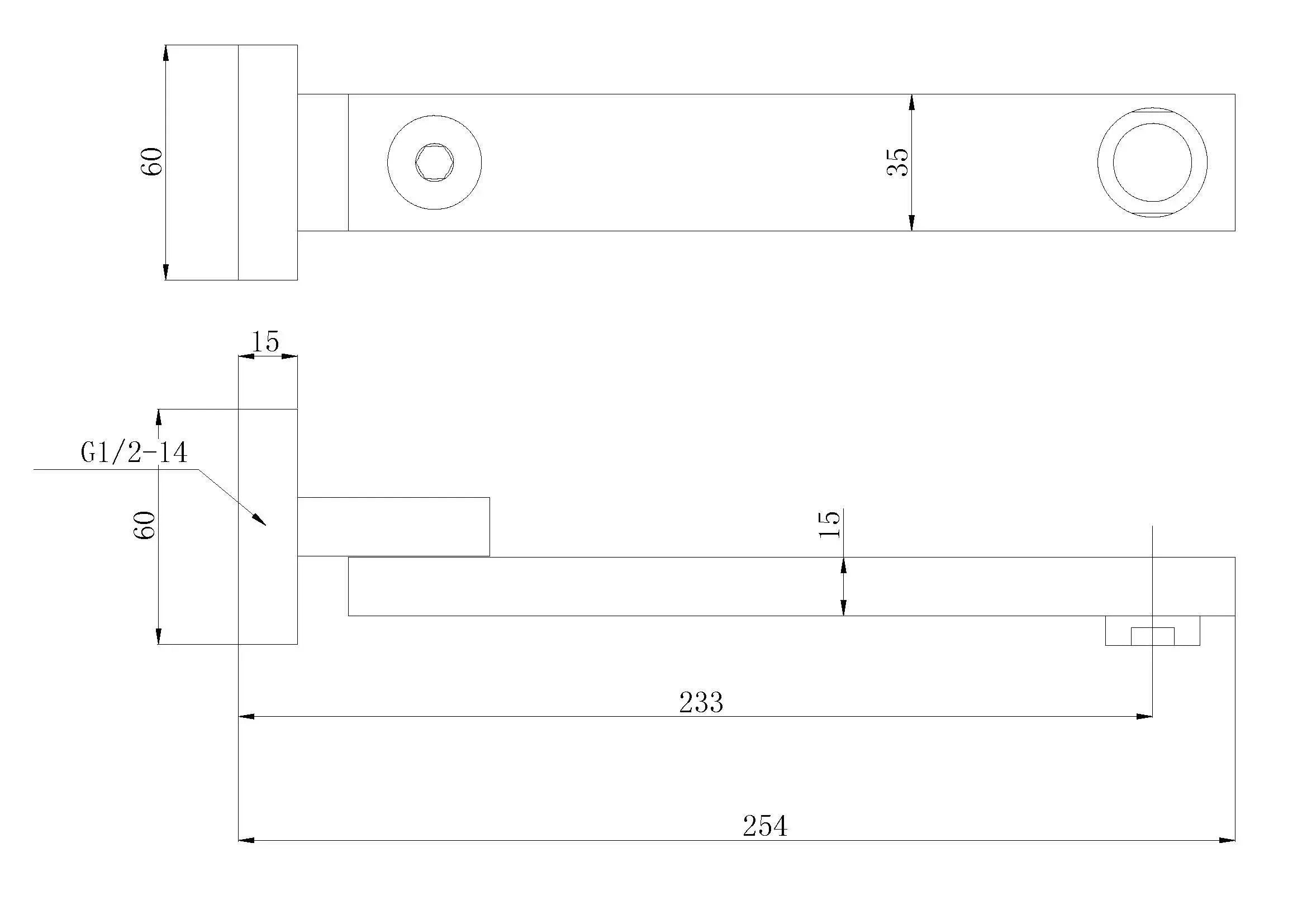 Tapware technical drawing with measurements, Secasa Home bathroom renovation product