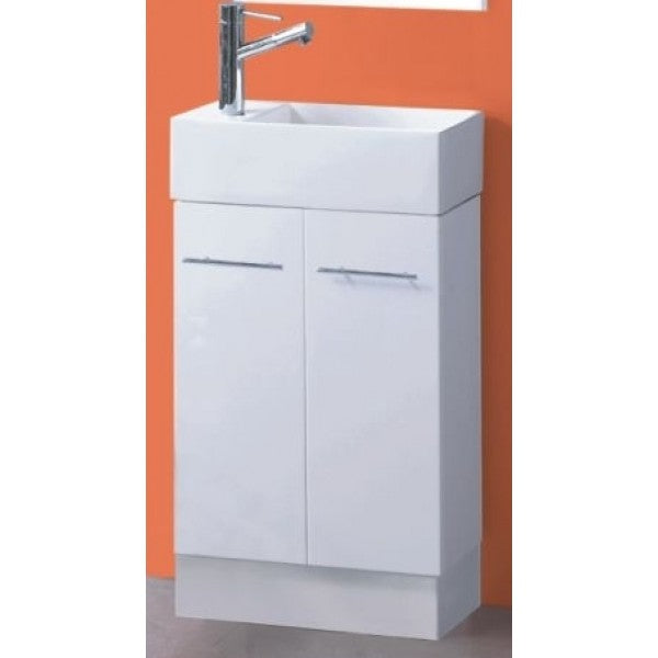 ROMA Gloss White 480*240*900mm Freestanding Mini Bathroom Vanity with China Top