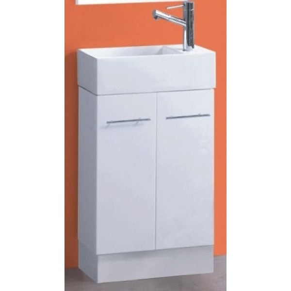ROMA Gloss White 480*240*900mm Freestanding Mini Bathroom Vanity with China Top