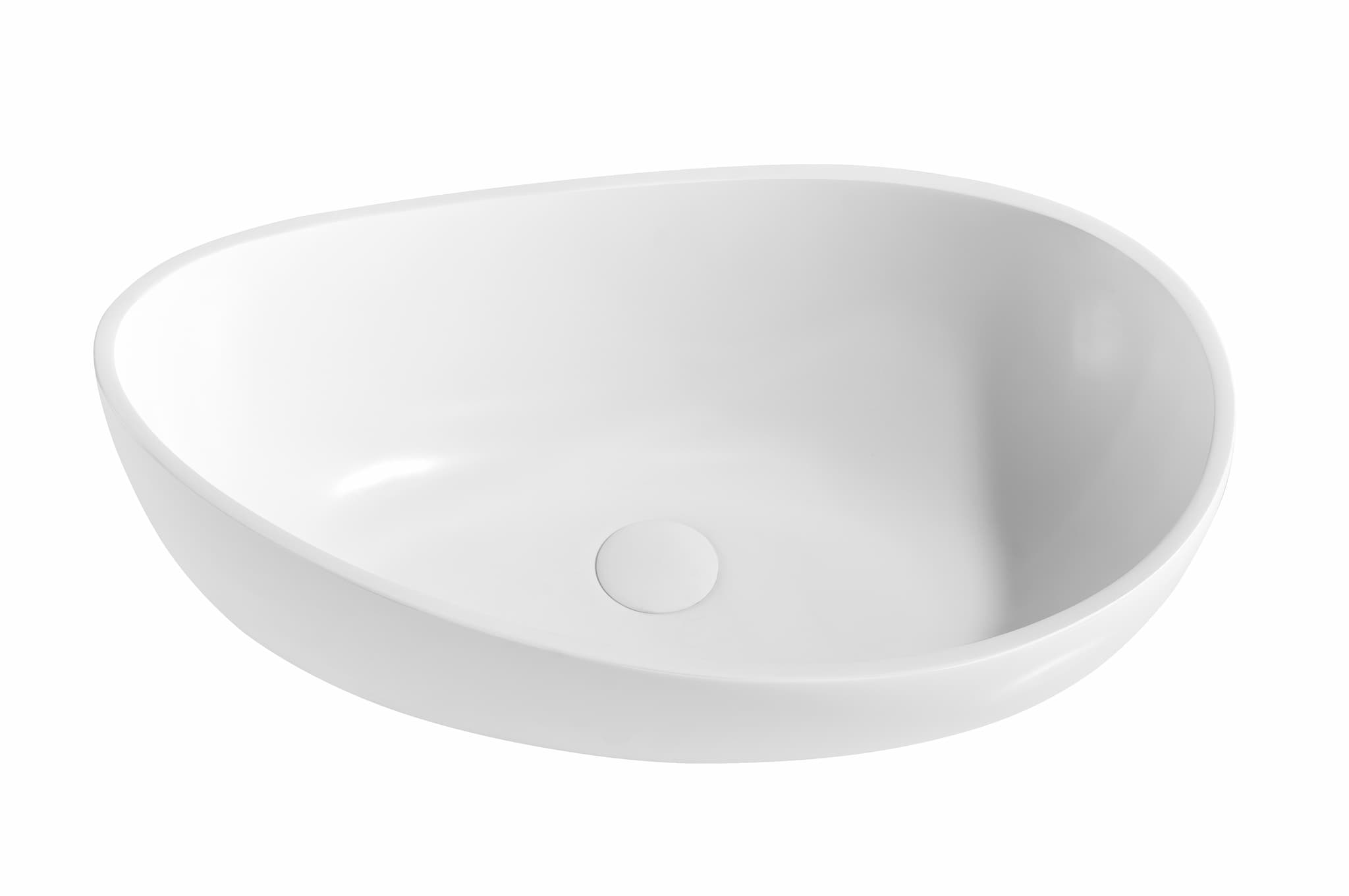 Lukka Waverton Solid Surface Stone Above Counter Basin 600×370×190 mm | Gloss White, Matt White, Matt Black