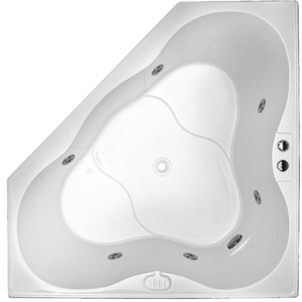 Interior view of the Zamora spa bath highlighting the integral armrests, headrests, and non-slip base.